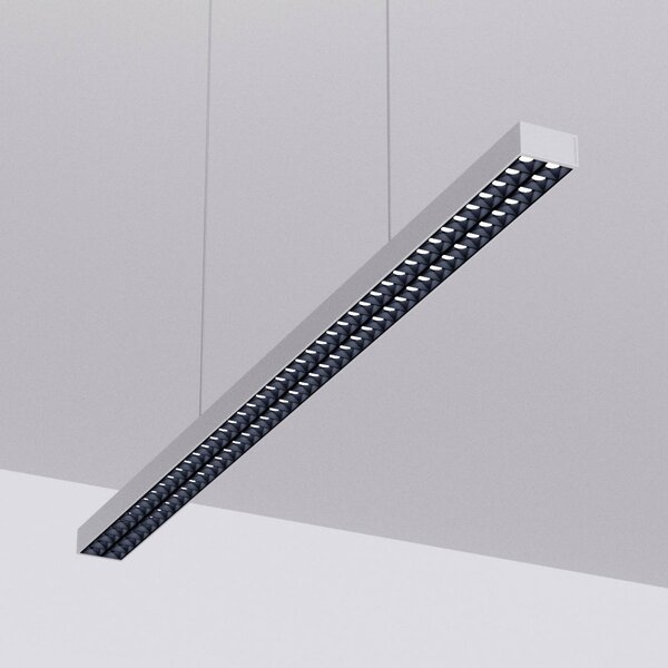 Lampada LED a sospensione da ufficio Jolinda, argento, 118 cm, su/giù Jolinda Arcchio, Alluminio / Grigio / Zincato, Studio / Ufficio, Alluminio, Moderno