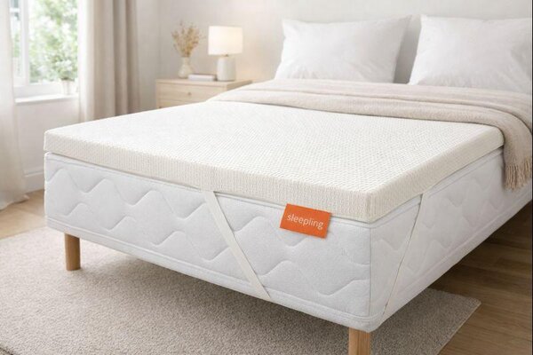Topper ergonomico in schiuma fredda, 90 x 200 cm, 5 cm, H4, coprimaterasso extra rigido, sleepling