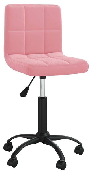 VidaXL Sedia da ufficio girevole in velluto rosa
