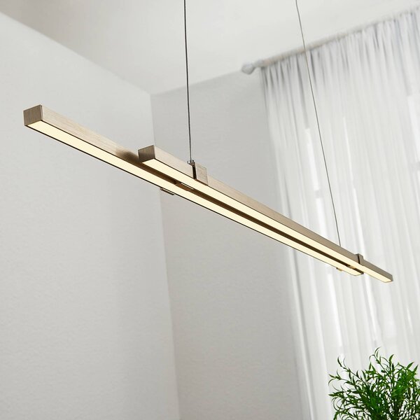 Lampada a sospensione LED Tymon, estraibile Tymon Lucande, dimmerabile, Alluminio / Grigio / Zincato, Soggiorno / Sala da pranzo, Metallo, Moderno