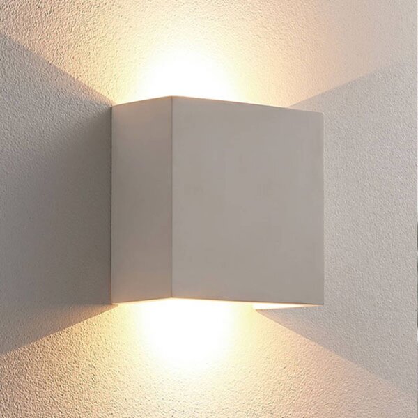 Applique da parete a LED Anneke Lindby, Bianco / Opale, Soggiorno / Sala da pranzo, Gesso / Argilla, Moderno, Applique a LED