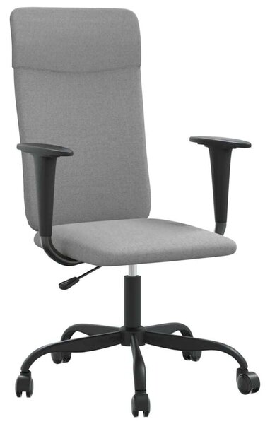 Sedia da Ufficio Regolabile Grigio Chiaro Rete e Pelle finta