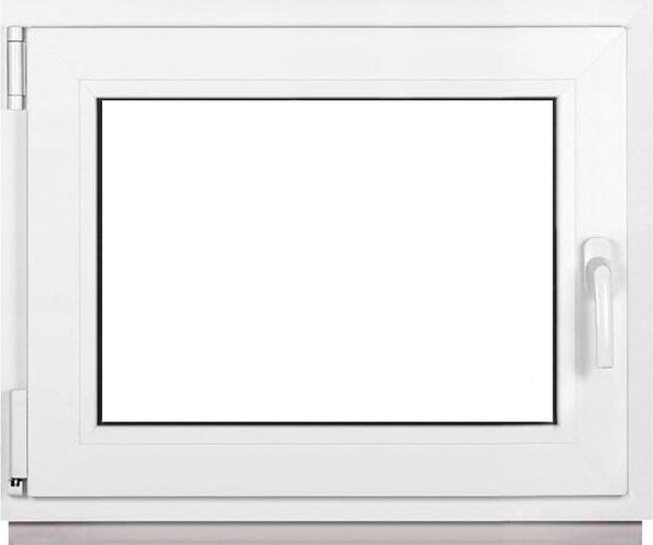 Finestra Framex per cantina Finestra in PVC bianca larghezza x altezza 70 x 50 cm (700 x 500 mm) doppia (32 mm) rotazione/inclinazione DIN sinistra - Premium - Tutte le misure