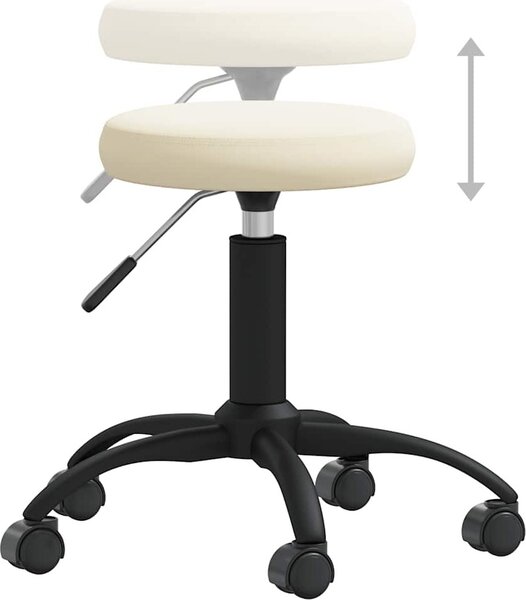 Sedia Girevole da Ufficio Crema in Velluto