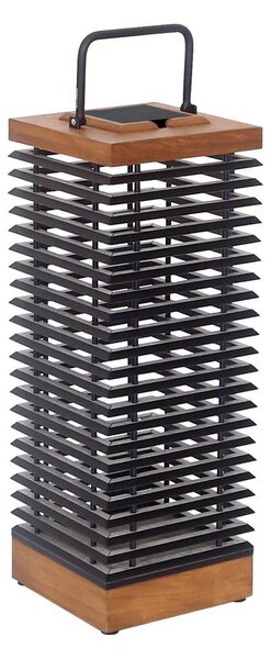 Les Jardins Lanterna solare a LED Tekura, teak/grigio, 66 cm dimmerabile, Legno chiaro, Legno, Lampade solari