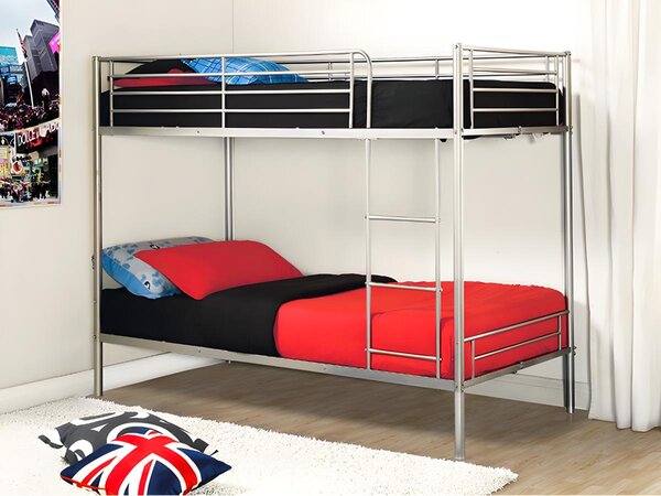 Letto a castello 2 x 90 x 190 cm Argento + Materasso - DUOTIS II