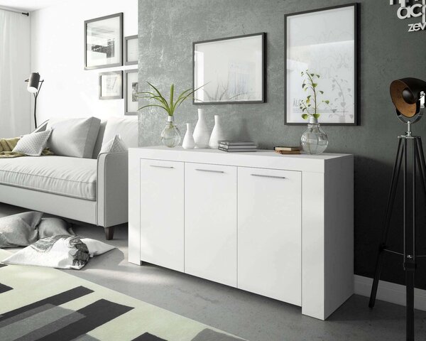 Credenza Amaculi, 144x42h80 cm, Bianco