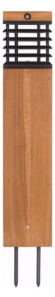 Les Jardins Luce solare a LED Tekura, teak/grigio, 75 cm dimmerabile, Legno chiaro, Legno, Lampade solari