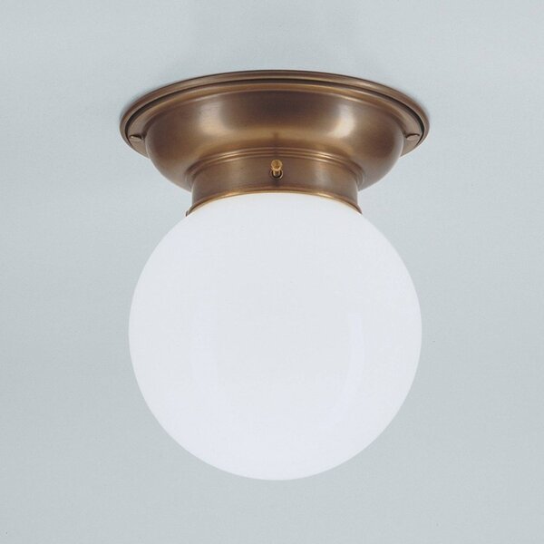 Berliner Messinglampen Plafoniera soffitto JIM, dimmerabile, Bronzo / Ottone antico, Corridoio, Ottone, Plafoniera