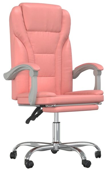 Poltrona da Ufficio Reclinabile Rosa in Pelle finta