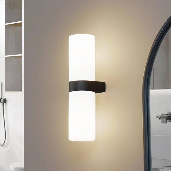 Applique da parete Basolo Lucande, dimmerabile, Bianco / Opale, Bagno, Moderno, Applique