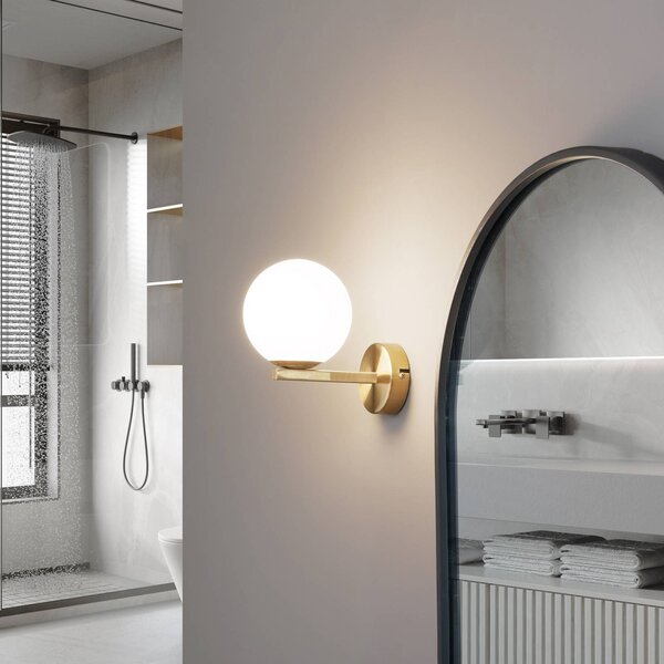 Applique da parete Bidolo Lucande, dimmerabile, Ottone / Oro, Bagno, Metallo, Applique