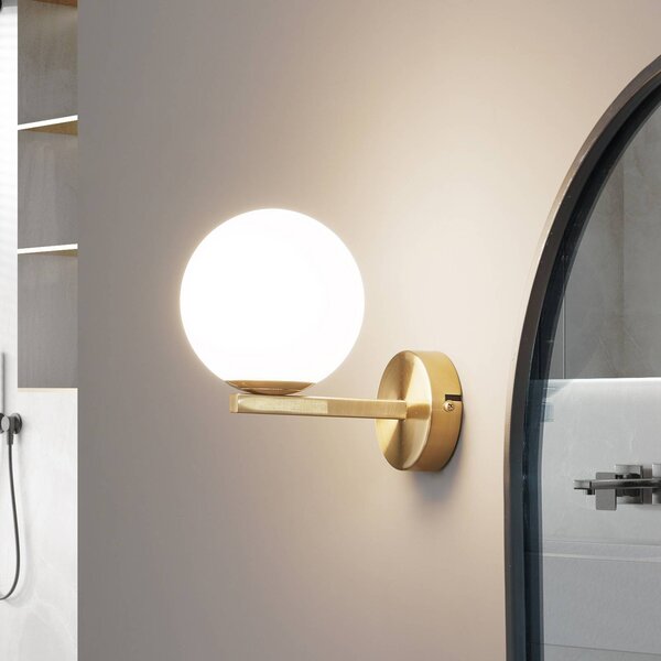 Applique da parete Bidolo Lucande, dimmerabile, Ottone / Oro, Bagno, Metallo, Applique
