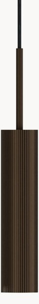 Lampada a sospensione piccola con superficie rigata Tubulaire, alt. 24 cm