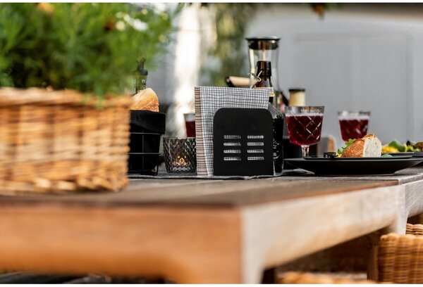 Set portaposate e portatovaglioli in metallo Black Outdoor Kitchen Baco - Wenko