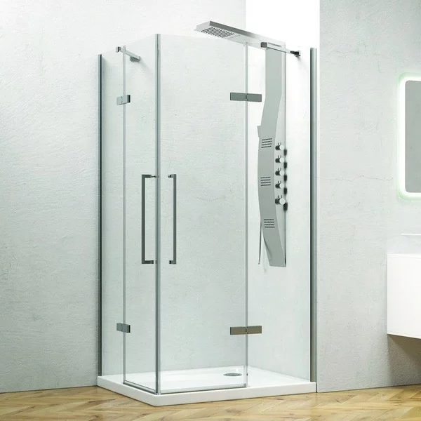 Box doccia angolo 130x70 a due ante battenti vetro anticalcare KT1000 - KAMALU