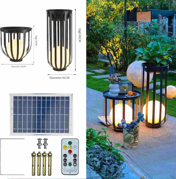 Set di lampade da esterno in metallo di alta qualità per giardino o patio, lampade da esterno: lampada 95cm x 41cm