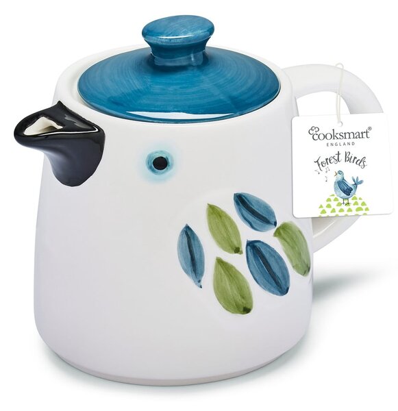 Teiera in ceramica bianca e blu Forest Birds - Cooksmart ®