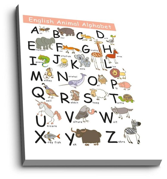 Quadro per bambini 45x70 cm Alphabet - Wallity