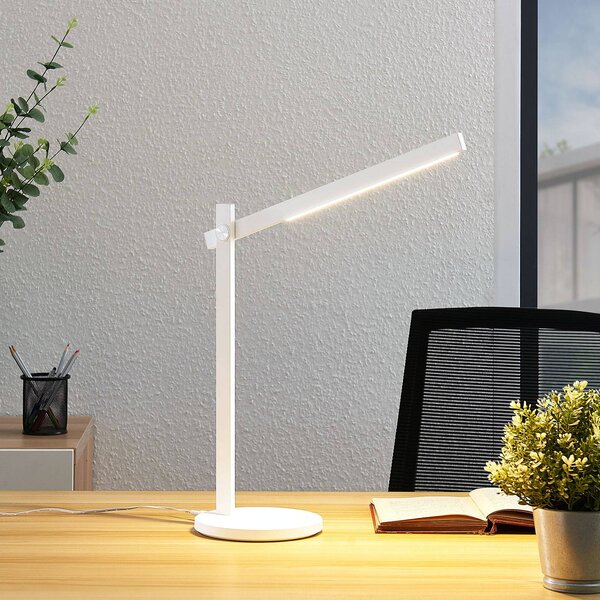 Lampada da scrivania Loretta Lindby, dimmerabile, Bianco / Opale, Studio / Ufficio, Plastica, Moderno, Lampada da tavolo LED
