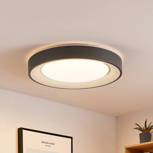 Plafoniera a LED Lindum Lindby, dimmerabile, Alluminio / Grigio / Zincato, Soggiorno / Sala da pranzo, Metallo, Moderno, Plafoniera LED