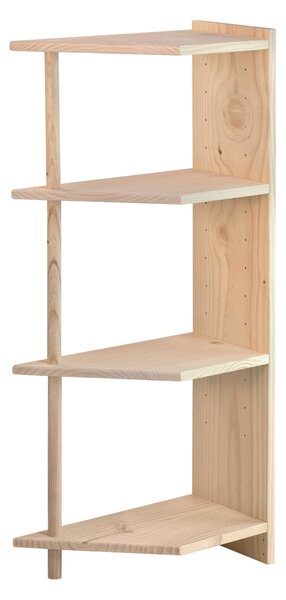 Scaffale angolare in legno massiccio "Gala" a 4 livelli