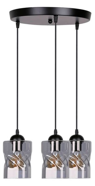 Apparecchio a sospensione nero con paralume in vetro Felis - Candellux Lighting