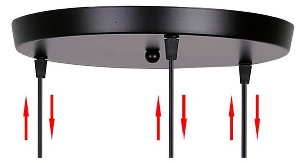 Apparecchio a sospensione nero con paralume in vetro Felis - Candellux Lighting