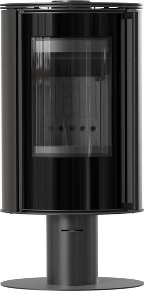 Stufa in acciaio con basamento KRATKI ERIK Ø 150 5,5 kW rivestimento nero