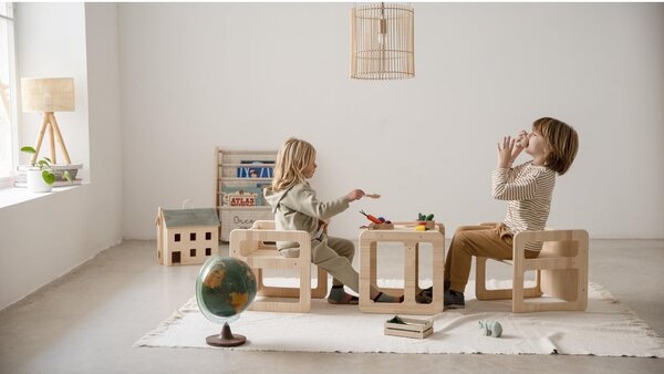 Sedie per bambini in legno in set di 3 pezzi Natural - Little Nice Things