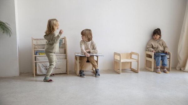 Sedie per bambini in legno in set di 3 pezzi Natural - Little Nice Things