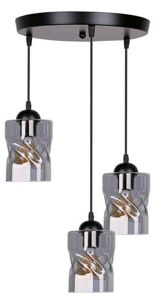 Apparecchio a sospensione nero con paralume in vetro Felis - Candellux Lighting