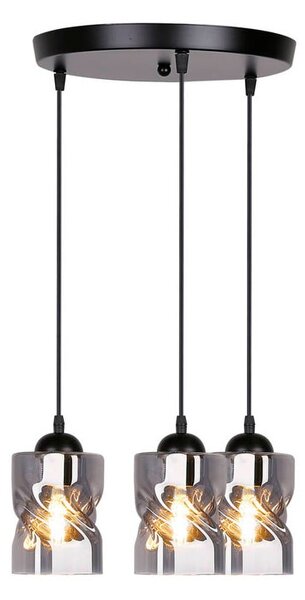 Apparecchio a sospensione nero con paralume in vetro Felis - Candellux Lighting