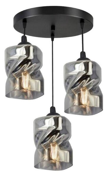 Apparecchio a sospensione nero con paralume in vetro Felis - Candellux Lighting