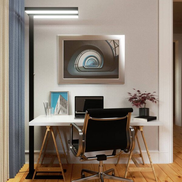 Arcchio Lampada LED da pavimento Logan Basic, nera, 7500 lm, dimmerabile Basic Arcchio,, Nero, Studio / Ufficio, Alluminio, Moderno
