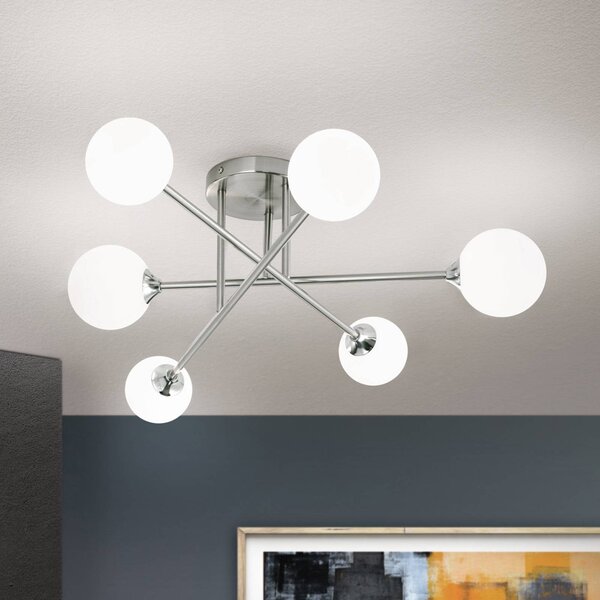 ORION Plafoniera soffitto Snowwhite, dimmerabile, Alluminio / Grigio / Zincato, Soggiorno / Sala da pranzo, Metallo, Moderno, Plafoniera