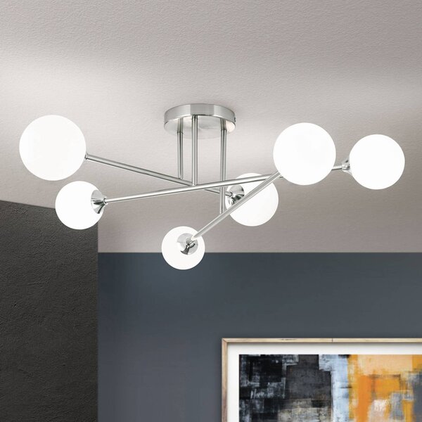 ORION Plafoniera soffitto Snowwhite, dimmerabile, Alluminio / Grigio / Zincato, Soggiorno / Sala da pranzo, Metallo, Moderno, Plafoniera