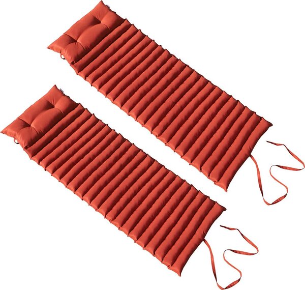 Set di 2 materassi prendisole 180 cm terracotta Red deco 2X SORMIOU TERRACOTTA
