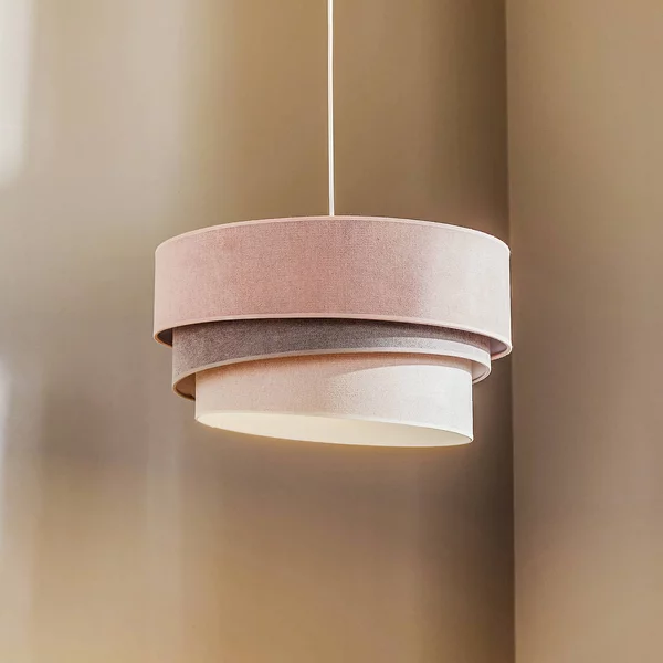 Lampada a sospensione Pastell Trio Duolla, dimmerabile, Violetto / Fucsia / Rosa, Soggiorno / Sala da pranzo, Tessuto / Stoffa / Seta, Moderno, Lampada a sospensione