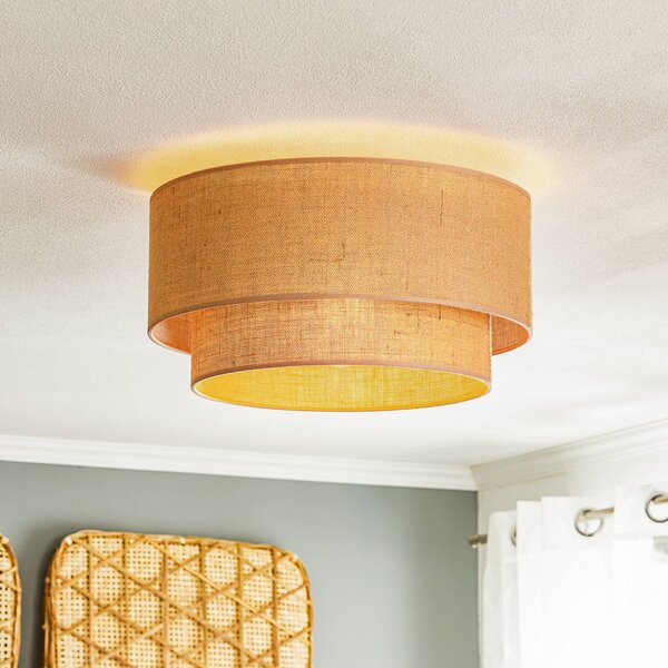Plafoniera soffitto Boho jute Euluna, dimmerabile, Marrone / Ruggine, Soggiorno / Sala da pranzo, Tessuto / Stoffa / Seta, Campagna / Rustiche, Plafoniera