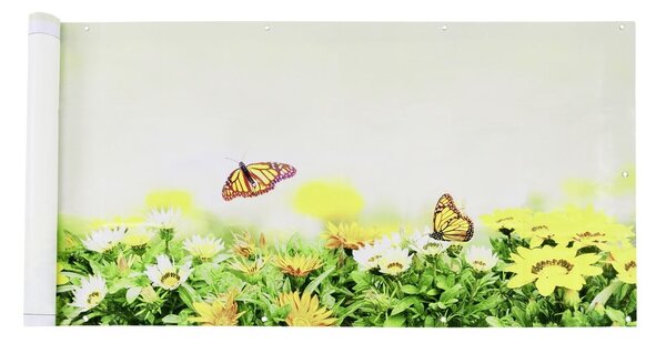 Schermo da balcone in plastica giallo-verde 500x85 cm Butterfly - Maximex
