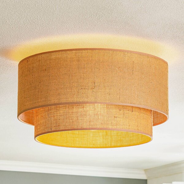 Plafoniera soffitto Boho jute Euluna, dimmerabile, Marrone / Ruggine, Soggiorno / Sala da pranzo, Tessuto / Stoffa / Seta, Campagna / Rustiche, Plafoniera