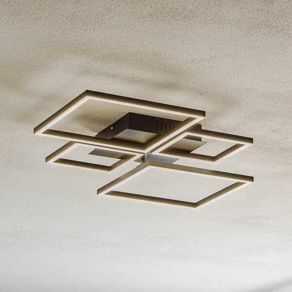 Briloner Plafoniera a LED Frame, dimmerabile, Nero, Soggiorno / Sala da pranzo, Metallo, Moderno, Plafoniera LED
