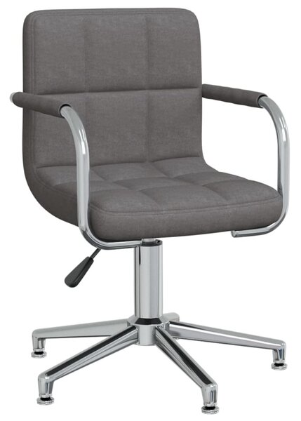 Sedia da Ufficio Girevole Grigio Scuro in Tessuto