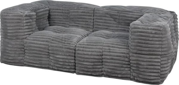 Divano modulare in pelliccia a coste BANANAIR 90x180 cm grigio scuro