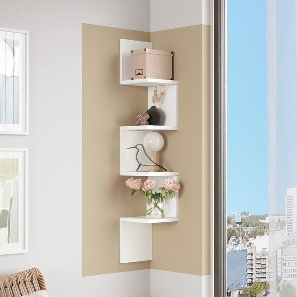 Libreria a parete bianca 22x117 cm Laura - Kalune Design