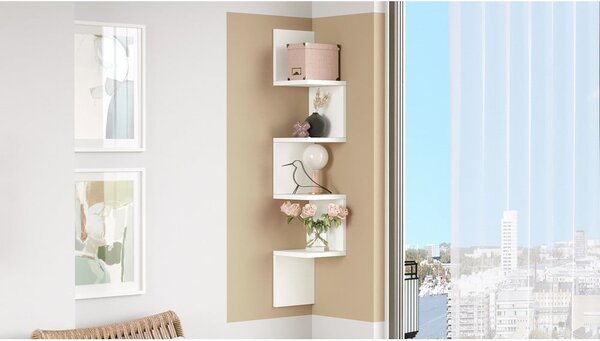 Libreria a parete bianca 22x117 cm Laura - Kalune Design