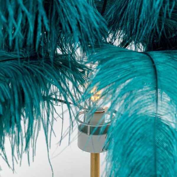 KARE Lampada da tavolo di design Feather Palm, Verde, Soggiorno / Sala da pranzo, Metallo, Design, Lampada da tavolo