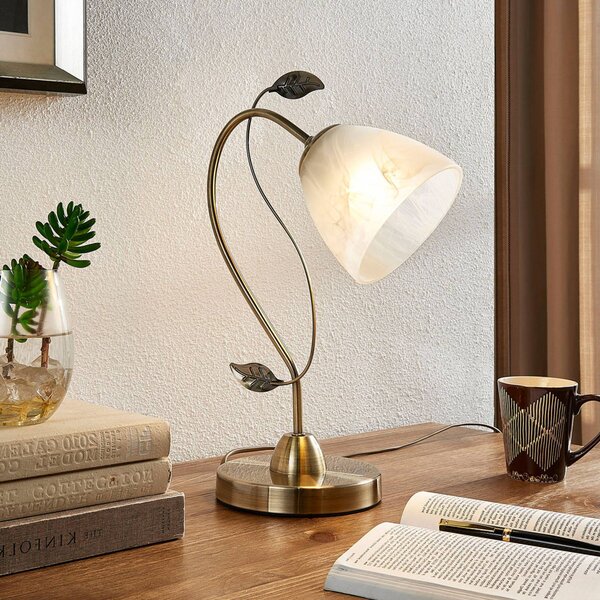 Lampada da tavolo Michalina Lindby, Bianco / Opale, Soggiorno / Sala da pranzo, Vetro, Moderno, Lampada da tavolo
