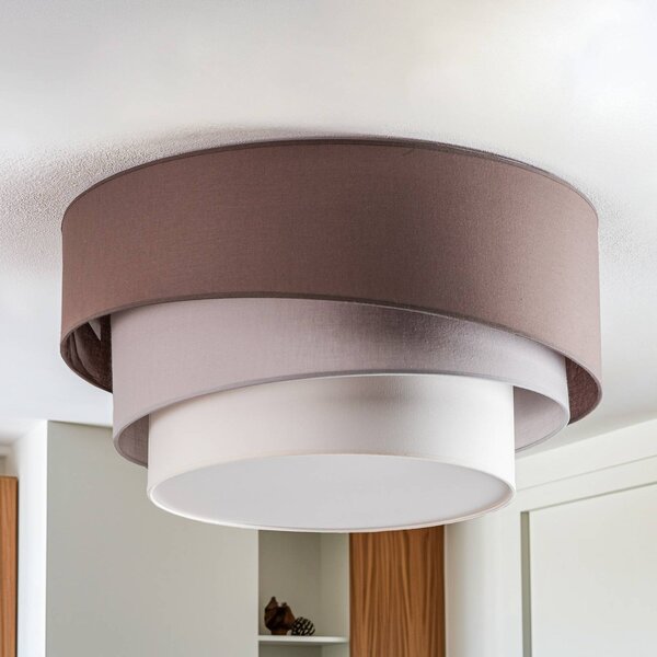 Plafoniera soffitto Trio Max Euluna, dimmerabile, Marrone / Ruggine, Soggiorno / Sala da pranzo, Tessuto / Stoffa / Seta, Moderno, Plafoniera